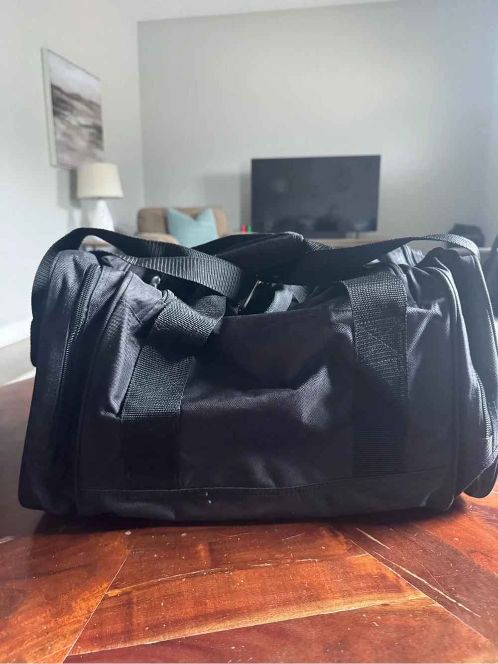 Black Men's Duffel Bag — Travel & Gym Carryall